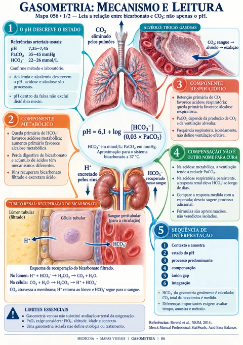 Gasometria: amostra do mapa visual